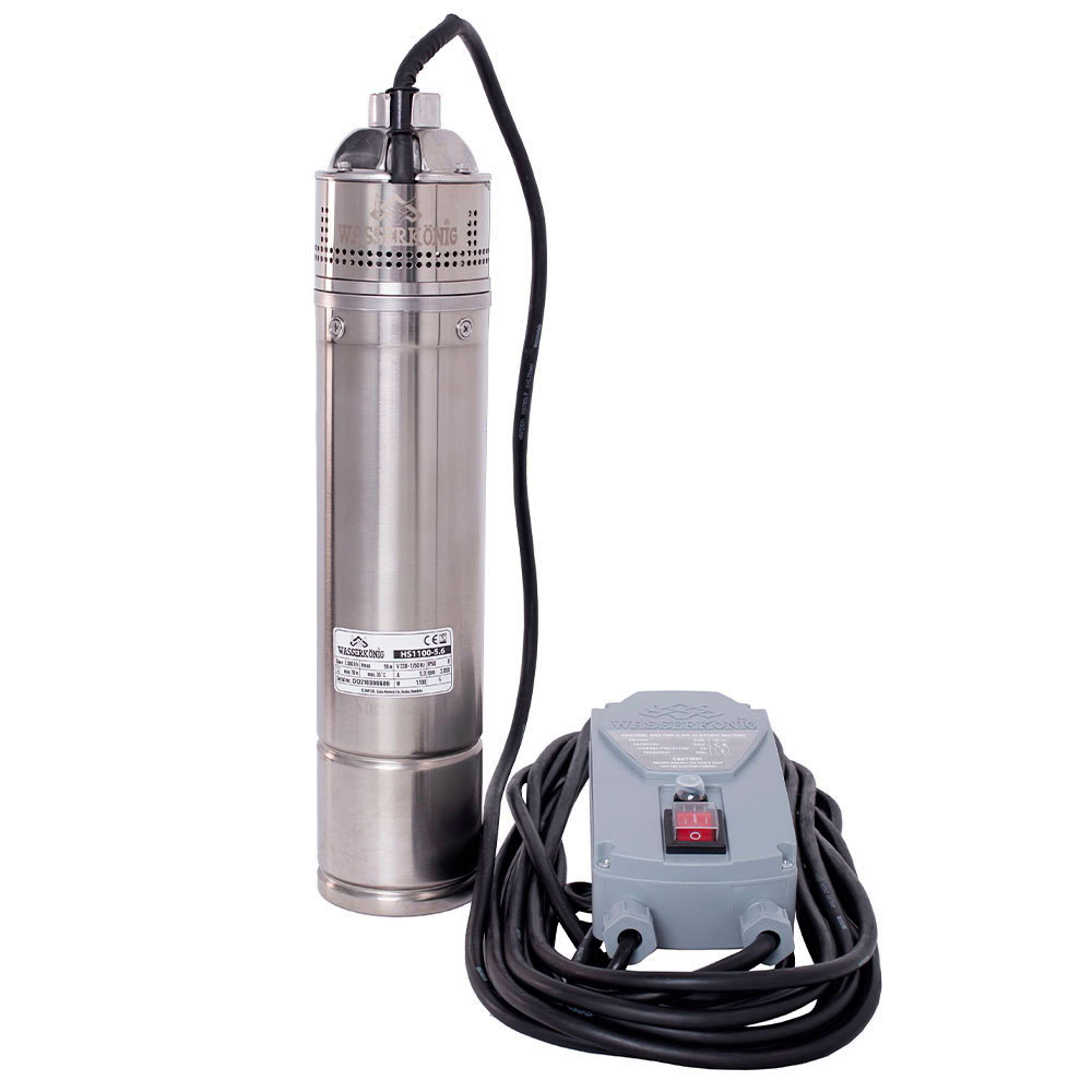 Pompa submersibila periferica Wasserkonig HS1100-5.6, diametru 4", inox, putere 1100 W, debit 2796 l/h, inaltime refulare 56 m 2 Pompa submersibila periferica Wasserkonig HS1100-5.6, diametru 4", inox, putere 1100 W, debit 2796 l/h, inaltime refulare 56 m - Image 2