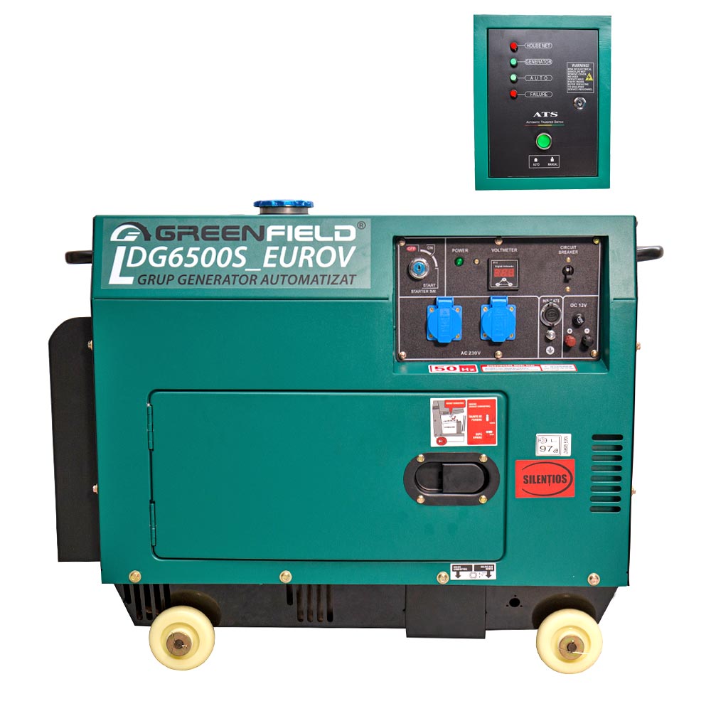 Generator de curent diesel GreenField LDG6500S monofazat 5,5 kW pornire electrica 1 Generator de curent diesel GreenField LDG6500S monofazat 5,5 kW pornire electrica