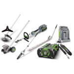 Multifunctionala Ego Power MHSC2002E, cu ansamblu motor, fierastrau, cap cu fir, lama gard viu, lama taiere margini gazon, incarcator rapid, acumulator Li-Ion de 5.0 Ah