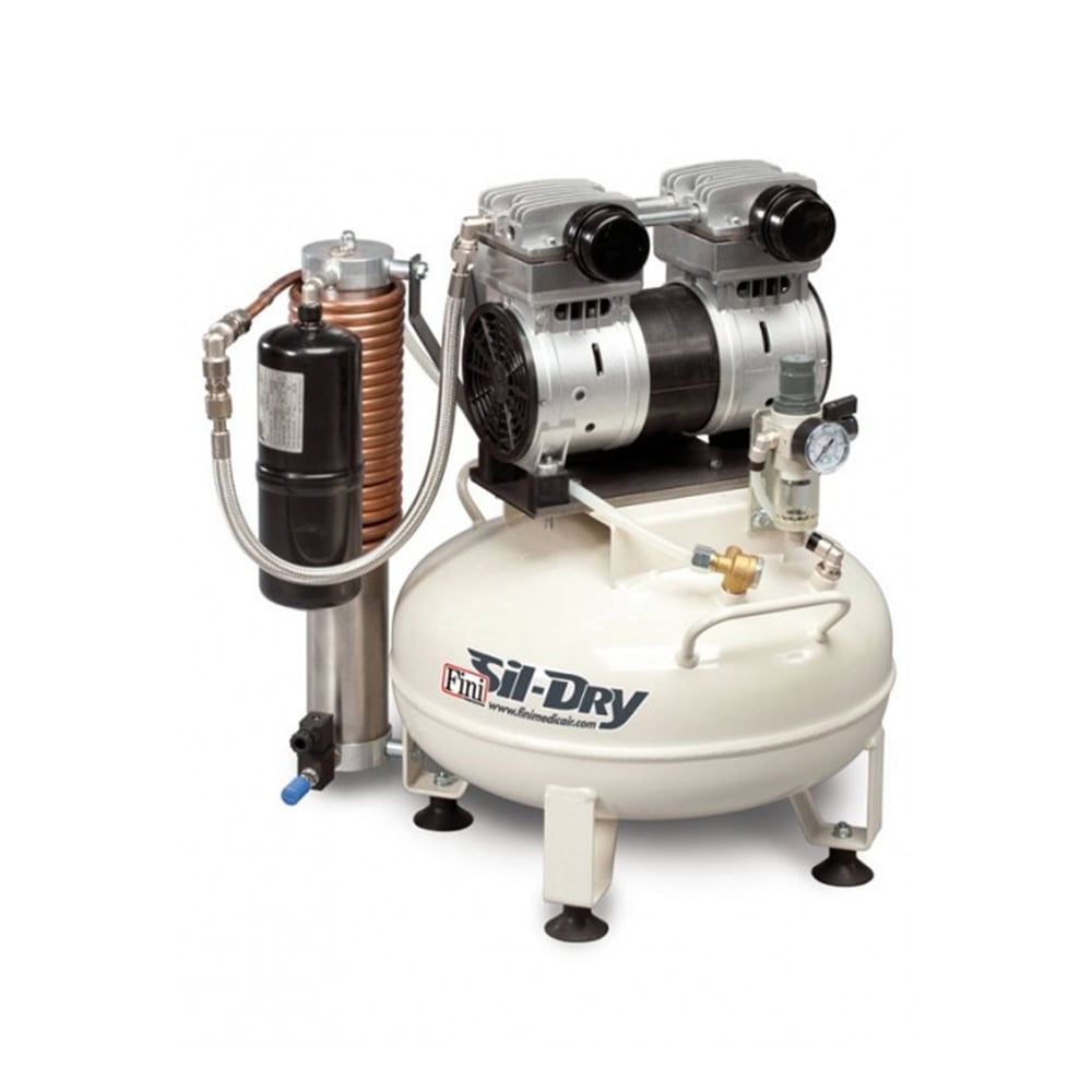Compresor de aer de uz medical Fini Sil Dry OF 750-24V-FM-1M, 230 V, 85 l/min, 8 bar, butelie 24 l, uscator cu o coloana 1 Compresor de aer de uz medical Fini Sil Dry OF 750-24V-FM-1M, 230 V, 85 l/min, 8 bar, butelie 24 l, uscator cu o coloana