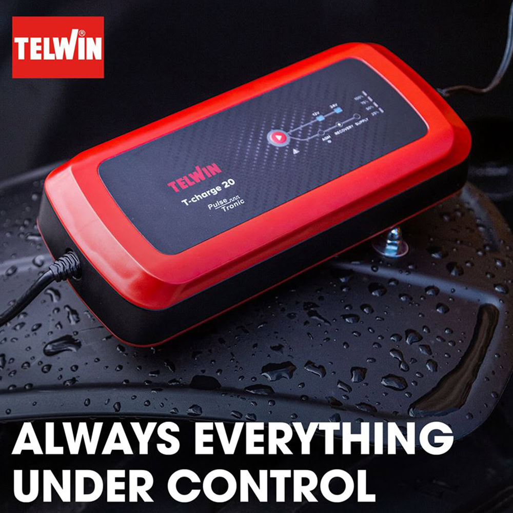 Redresor baterii Telwin T-CHARGE20, tensiune incarcare 12/24 V, capacitate baterii Pb/GEL/AGM 5-180 Ah 2 Redresor baterii Telwin T-CHARGE20, tensiune incarcare 12/24 V, capacitate baterii Pb/GEL/AGM 5-180 Ah - Image 2