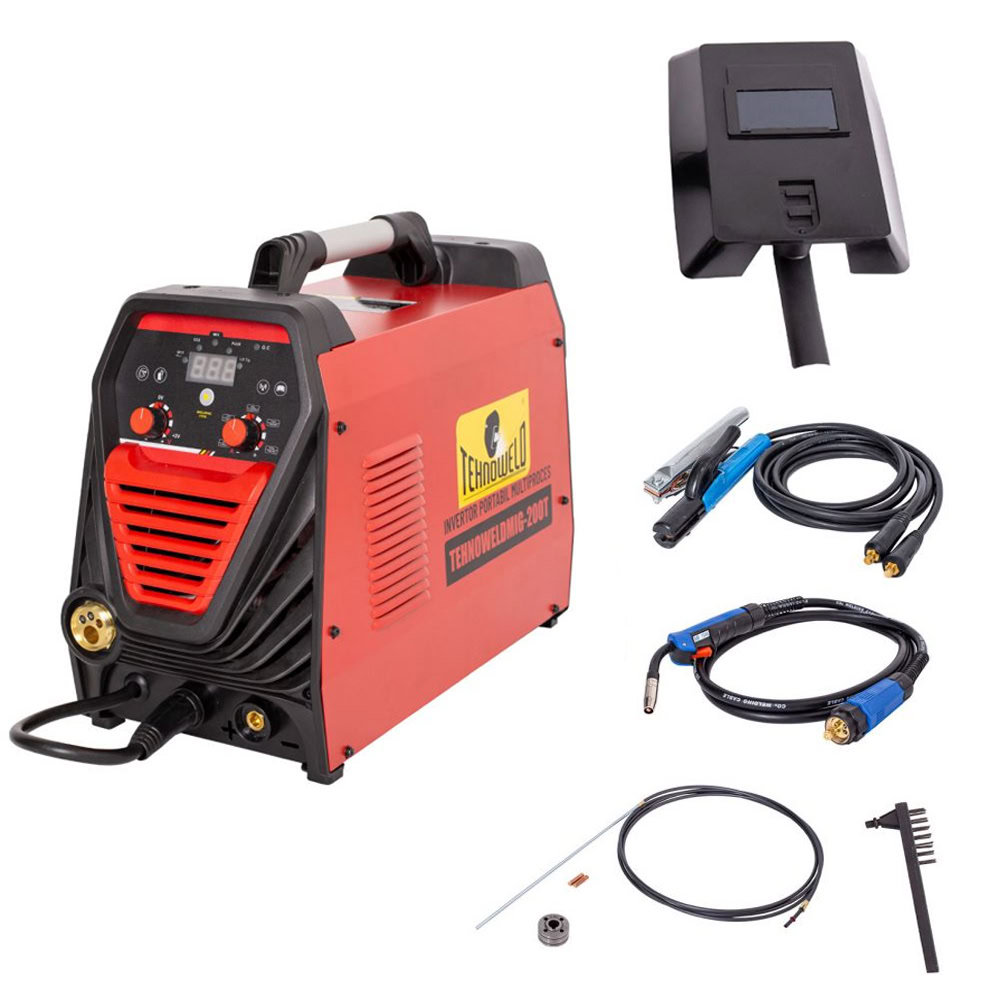 Aparat sudura MIG-MAG/ MMA/ TIG Tehnoweld TEHNOWELDMIG-200T, 180 A, sarma otel 1 mm, electrozi 1.6-4 mm, cu accesorii 1 Aparat sudura MIG-MAG/ MMA/ TIG Tehnoweld TEHNOWELDMIG-200T, 180 A, sarma otel 1 mm, electrozi 1.6-4 mm, cu accesorii