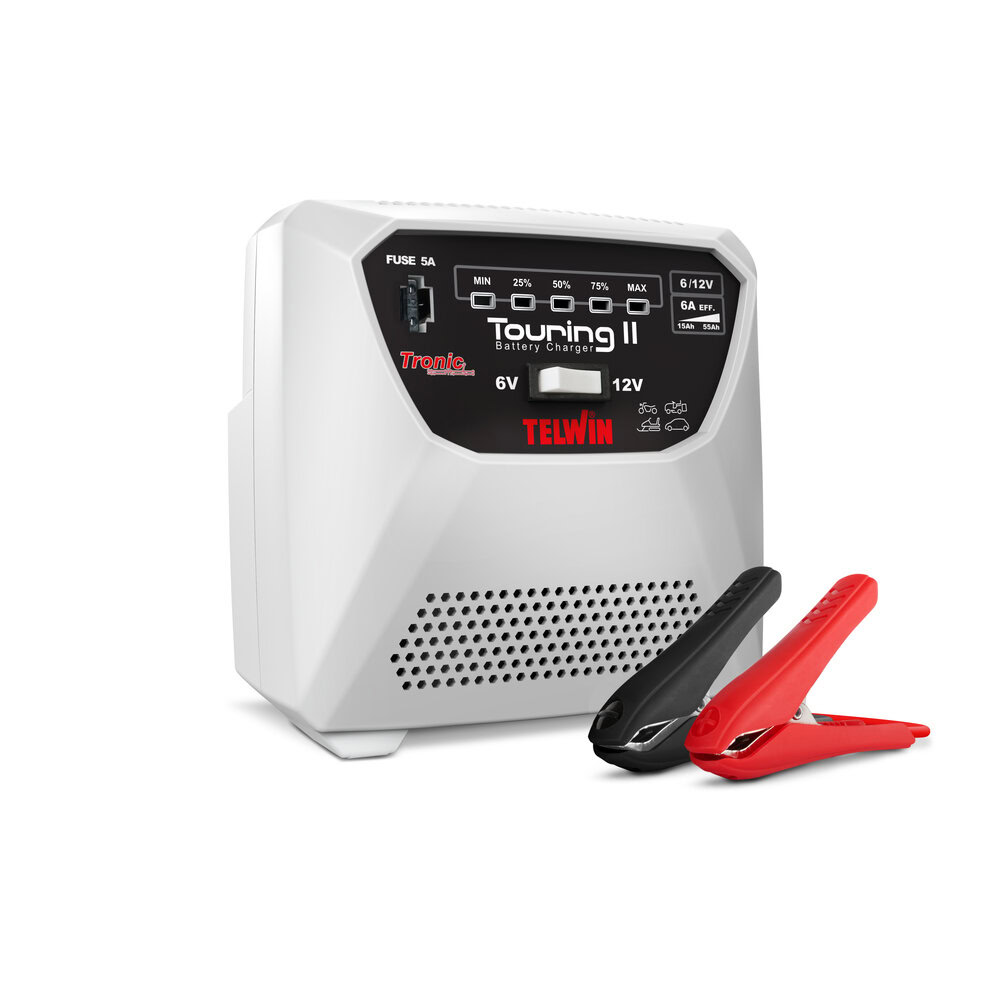 Redresor baterii Telwin TOURING11_NEW, tensiune incarcare 6/12 V, capacitate baterii Pb,GEL/AGM, MF, Pb Ca, EFB 15-30/25-55 A 1 Redresor baterii Telwin TOURING11_NEW, tensiune incarcare 6/12 V, capacitate baterii Pb,GEL/AGM, MF, Pb Ca, EFB 15-30/25-55 A