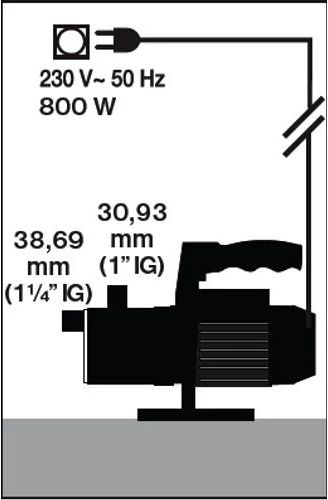 electropompa gradina 800W 3300L/h T.I.P. GPG 55/42-800-fonta aspirare 9m, refulare 42m 4.2bar (1")25mm 2 electropompa gradina 800W 3300L/h T.I.P. GPG 55/42-800-fonta aspirare 9m, refulare 42m 4.2bar (1")25mm - Image 2