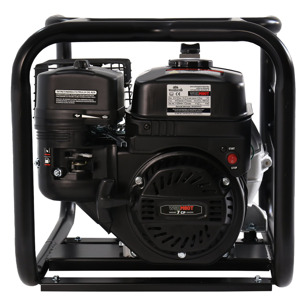 Motopompa 3" pentru apa murdara Wasserkonig WSKM80T, maxim 55 m³/ora , inaltime refulare max 30 m, motor euro V, benzina, putere 7 CP 6 Motopompa 3" pentru apa murdara Wasserkonig WSKM80T, maxim 55 m³/ora , inaltime refulare max 30 m, motor euro V, benzina, putere 7 CP - Image 6
