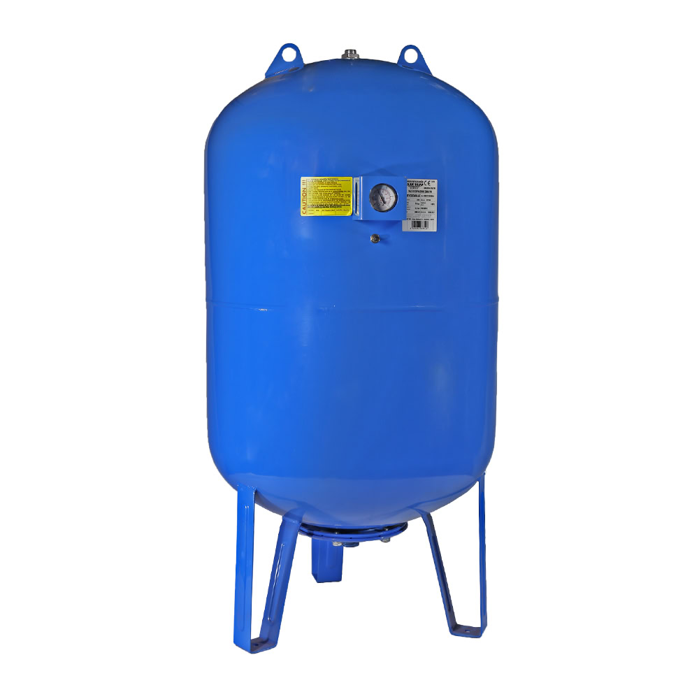 Vas de expansiune vertical Wassertechnik WTH300VMBLUE, apa rece, volum 300 l, presiune max.10 bari, cu suport, manometru 1 Vas de expansiune vertical Wassertechnik WTH300VMBLUE, apa rece, volum 300 l, presiune max.10 bari, cu suport, manometru