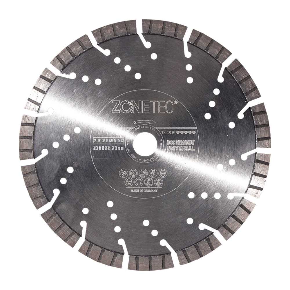 Disc diamantat Zonetec ZA241STU230131522 pentru beton armat, taiere segmentata, D 230x22.3 x13 mm 1 Disc diamantat Zonetec ZA241STU230131522 pentru beton armat, taiere segmentata, D 230x22.3 x13 mm