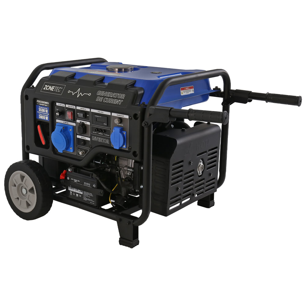 Generator de curent tip inverter Zonetec ZGI5500WEO, monofazat, 5.5 kW, roti pentru transport, pornire electrica 3 Generator de curent tip inverter Zonetec ZGI5500WEO, monofazat, 5.5 kW, roti pentru transport, pornire electrica - Image 3