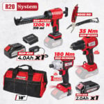 R20 Set 3 unelte 2Ah 4Ah + 1 accesoriu si geanta RDP-BXS10