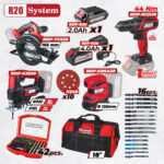 R20 Set 4 Unelte 2Ah 4Ah + 3 accesorii si geanta RDP-BXS12