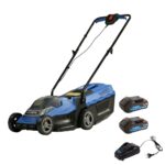 Pachet masina de tuns gazon Hyundai HY-LM3336 LI, 2 x acumulator HY-A1820 Li si incarcator HY-C1801 Li