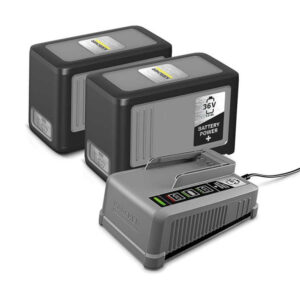 Starter kit Karcher Battery Power+ 36 / 75, 2.445-070.0, cu 2 acumulatori 36 V / 7.5 Ah si incarcator rapid