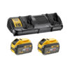 Set incarcator port dublu + 2 acumulatori Dewalt DCB132X2, Li-Ion XR FlexVolt