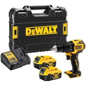 Masina de insurubat si gaurit cu percutie Dewalt DCD709P2T, max 65 Nm, cu 2 acumulatori XR 18V/5.0Ah si incarcator in valiza de transport