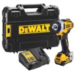 Masina de insurubat cu impact Dewalt DCF901P1, cu acumulator XR 12V / 5.0Ah, cuplu maxim 340 Nm, prindere 1/2" in cutie TSTAK