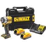 Masina de insurubat cu impact Dewalt DCF921E2T, patrat 1/2", maxim 406 Nm, cu 2 acumulatori POWERSTACK 18V / 1.7Ah si incarcator in valiza TSTAK