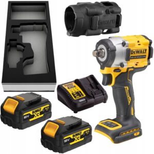 Masina de insurubat cu impact Dewalt DCF921P2G, patrat 1/2", maxim 406 Nm, 2 acumulatori 18V XR /5.0Ah tip "G", incarcator, insert sertare