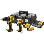 Set combo 2 scule DeWalt DCK2062E2T, cu masina de gaurit DCD709, masina de insurubat cu impact DCF809, 2 acumulatori POWERSTACK 18V / 1.7Ah, incarcator, TSTAK