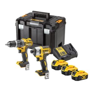 Set combo DeWalt DCK266P3T 18V: bormasina cu percutie, DCD796, surubelnita cu impact DCF887, 3 acumulatori 18V 5Ah, incarcator, cutie TSTAK VI
