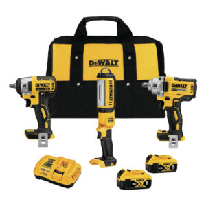 Set 3 masini DeWALT DCK317P1D1, cu un acumulator XR 12V / 2.0Ah, un acumulator XR 12V / 5.0Ah si incarcator in geanta textila