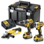 Set 3 scule DeWalt DCK383P2T: bormasina DCD796 + surubelnita cu impact DCF887 + polizor unghiular DCG412, 2 acumulatori XR 18V 5Ah, incarcator, TSTAK