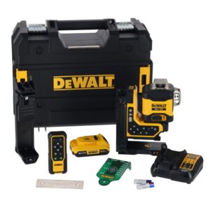 Nivela laser cu linii 3 x 360°DeWalt DCLE34035D1, fascicul verde,80/100m,cu acumulator XR 18V/2.0 Ah,cu valiza TSTAK