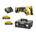 Fierastrau alternativ DeWalt DCS367H2T, cursa 28.6 mm, 0 - 2900 curse/min, cu 2 acumulatori Powerstack 18V / 5.0Ah si incarcator in valiza TSTAK