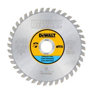 Disc Dewalt DT1918 pentru fierastrau circular, D 140x20x1.53 mm, 40 dinti, pentru taiere inox