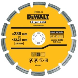 Disc diamantat Dewalt DT3763, D 230x22.23x2.8 mm, pentru debitare materiale de constructii dure