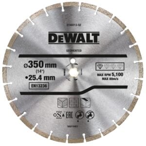 Disc diamantat segmentat Dewalt DT40213, 350x25.4 mm, piatra si beton