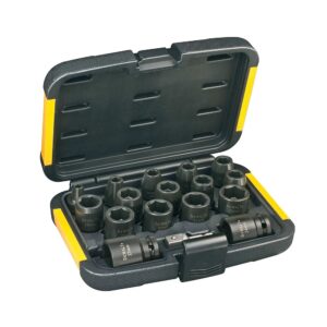 Set 17 tubulare de impact Dewalt DT7506, 6 - 27 mm, adaptor 1/4"-1/2"