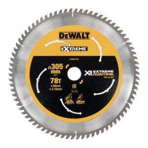 Disc Dewalt DT99576 pentru fierastrau circular, D 305x30x2.16 mm, 78 dinti, pentru taiere extra-fina, seria Extreme Runtime