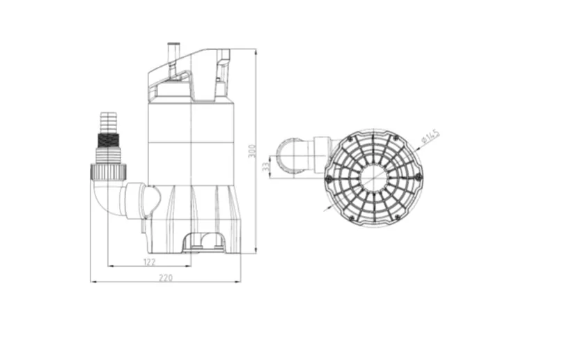 Pompă submersibilă ROTAKT GS750 pentru Apă Murdară, 1CP, Diametru racord 1.5″ — imaginea 2